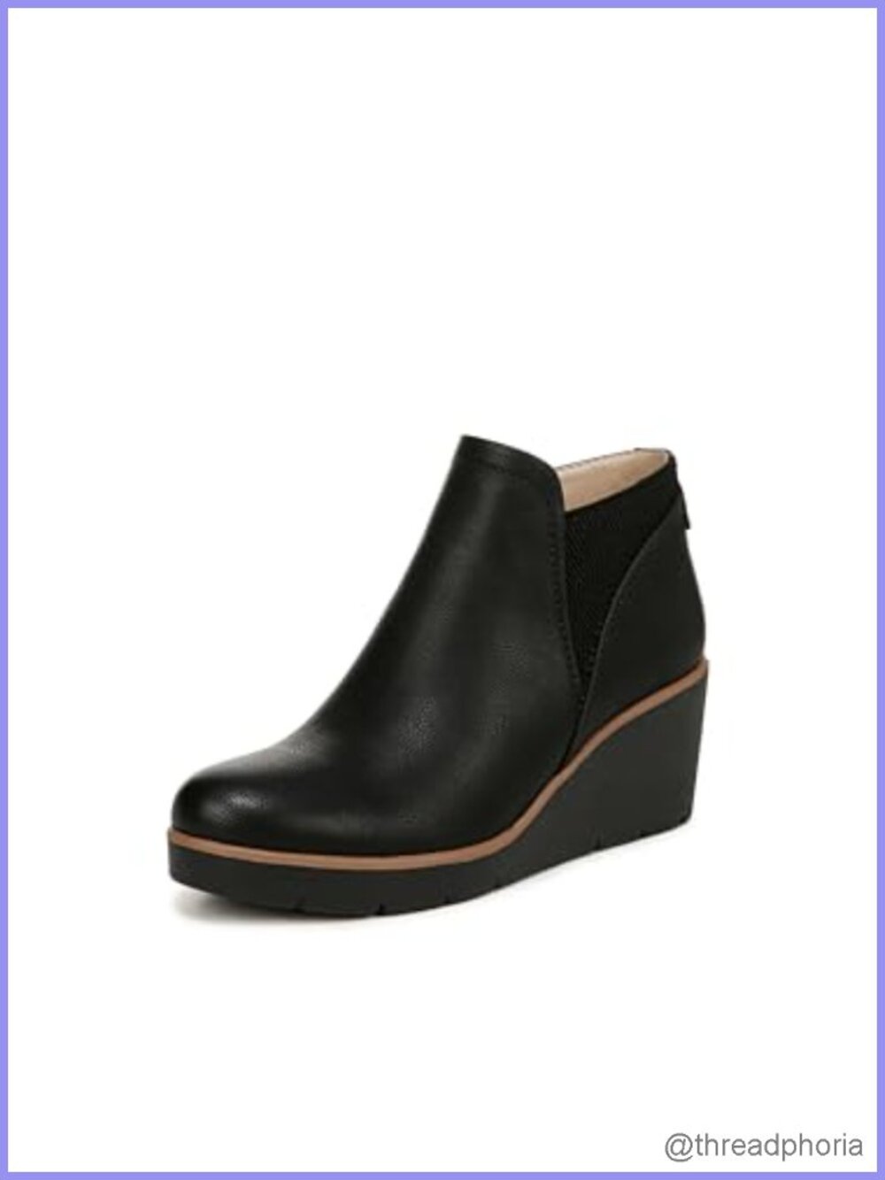Water-Repellent Faux Wedge Ankle Bootie Round Toe Side Zip Women's Shoe